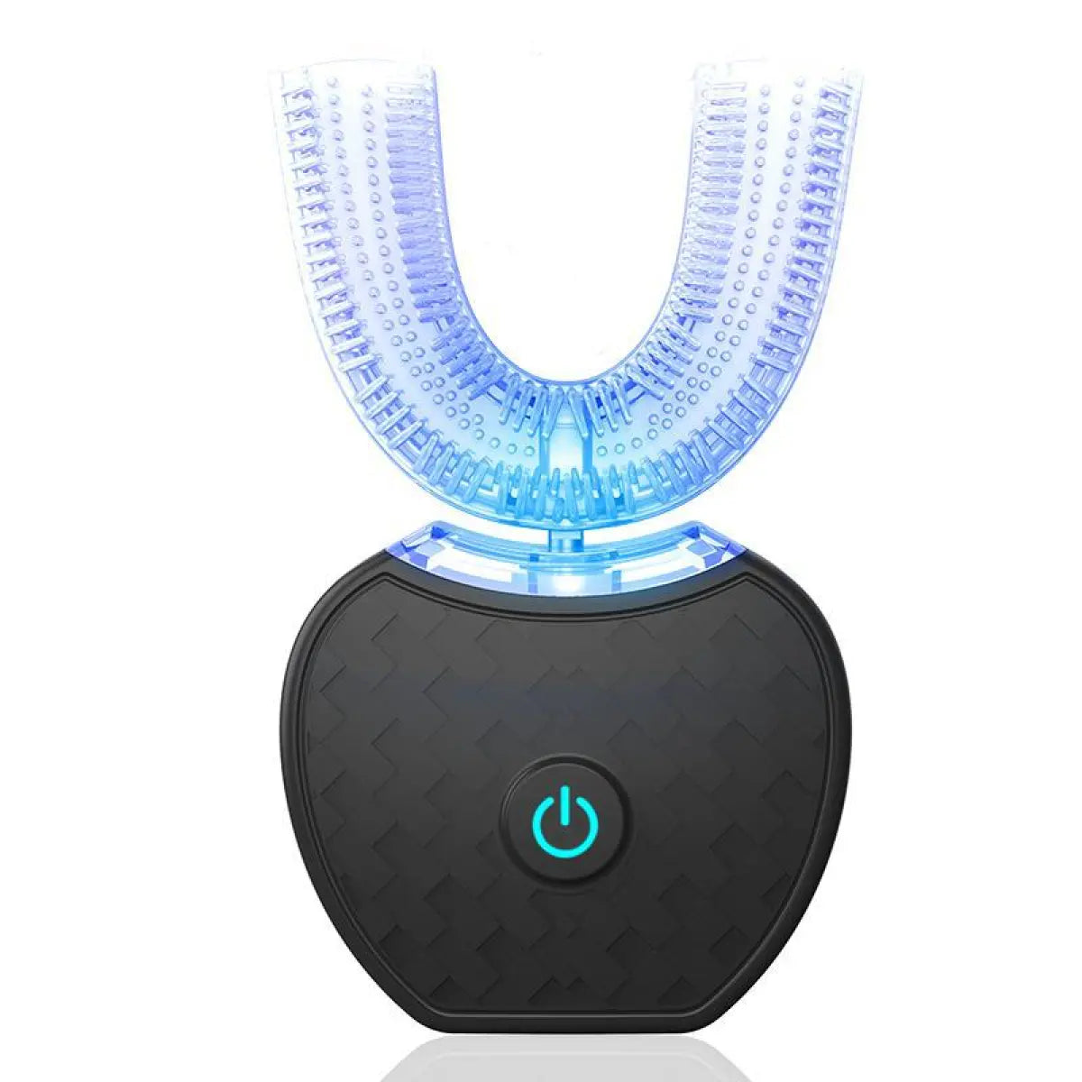 U-shape electric toothbrush glowing blue light feature